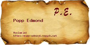 Popp Edmond névjegykártya